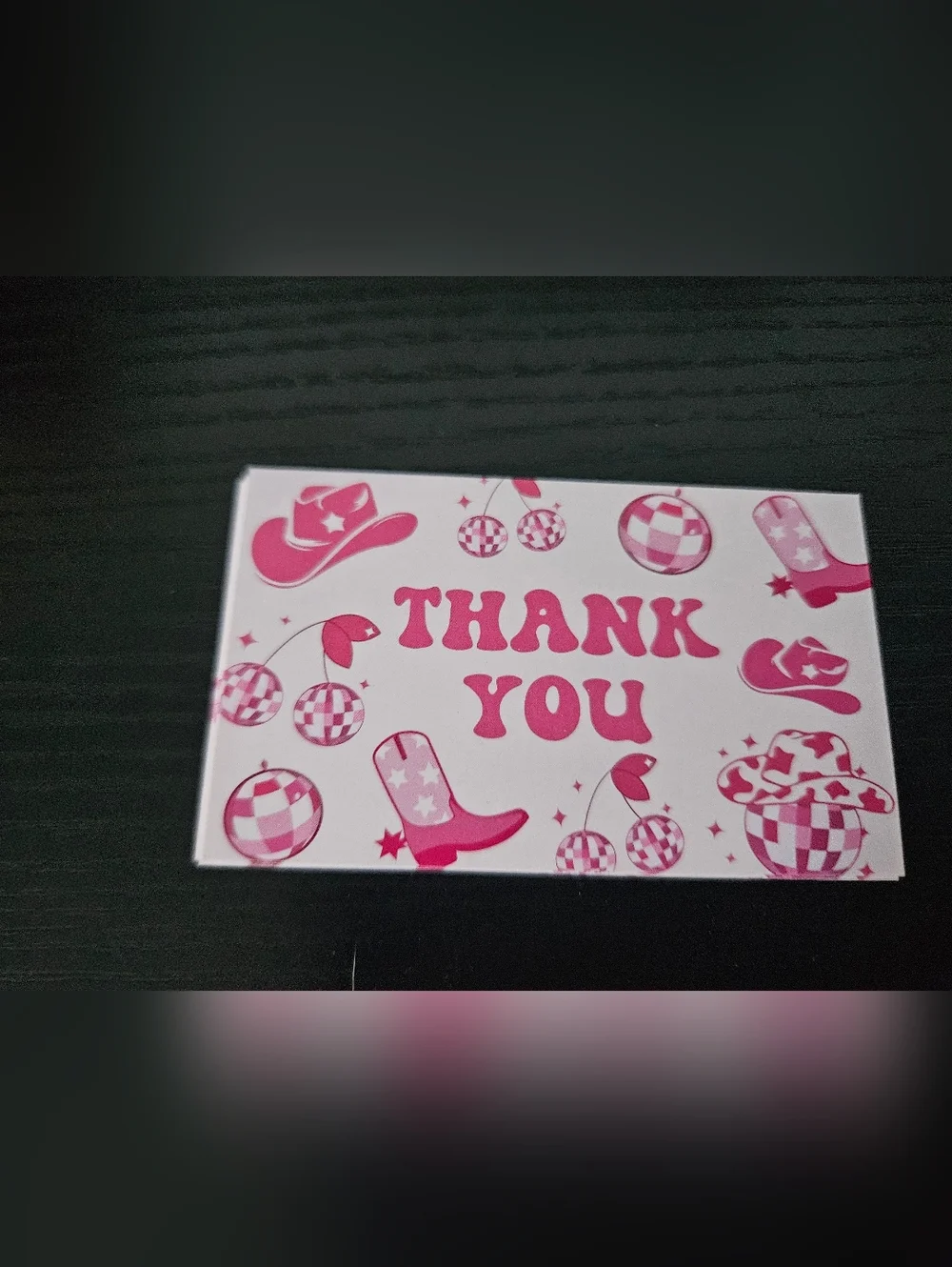 Thank You Card with Pink Western Design